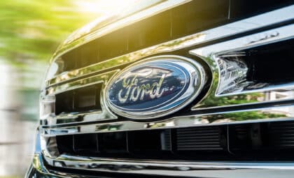 Close-up of the front of a FORD SUV