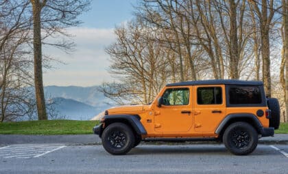 Orange Jeep Wrangler
