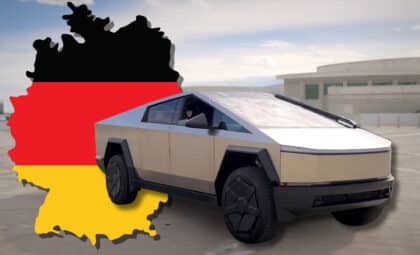 Tesla Cybertruck and Gemany Map