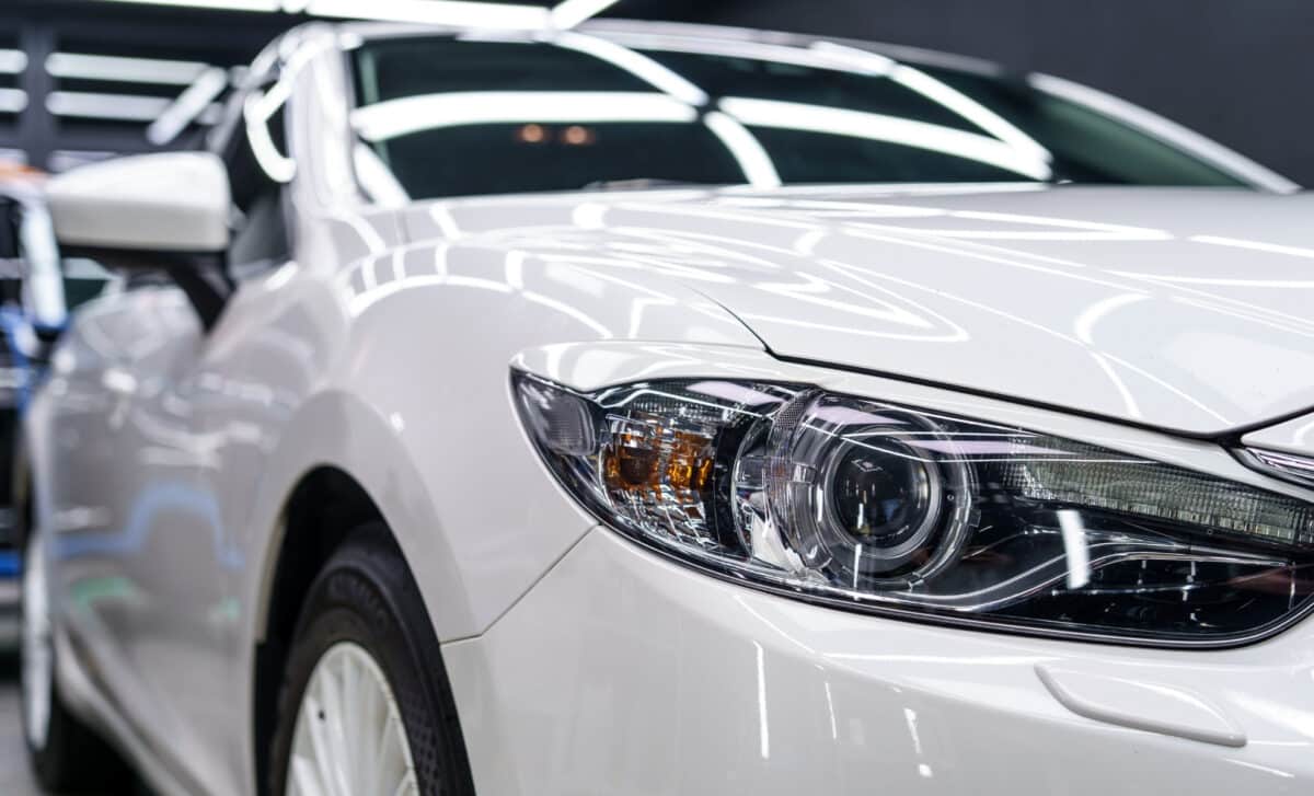 a white car