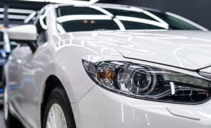 a white car