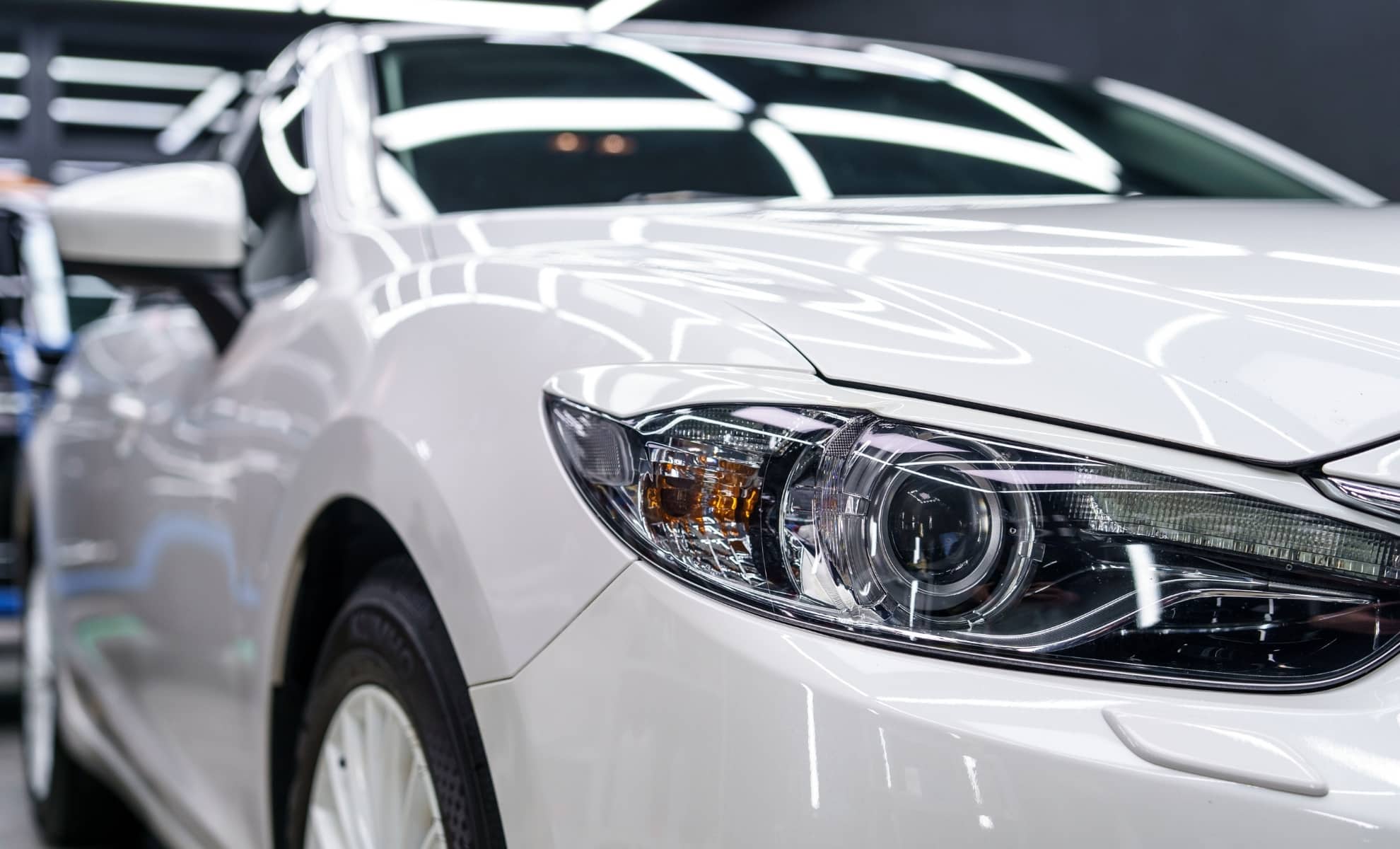 a white car