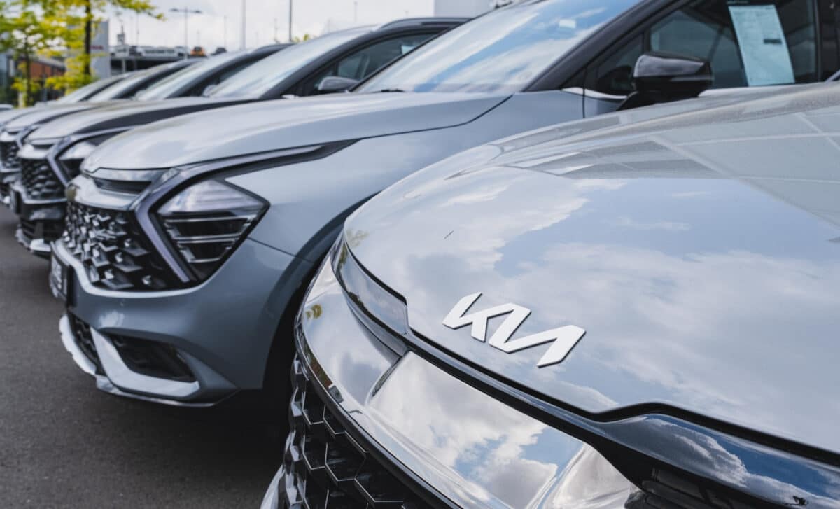 A row of KIA cars