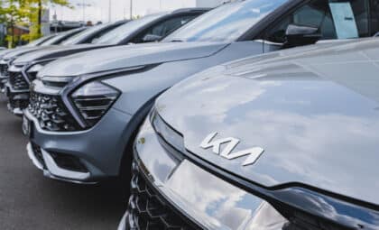 A row of KIA cars