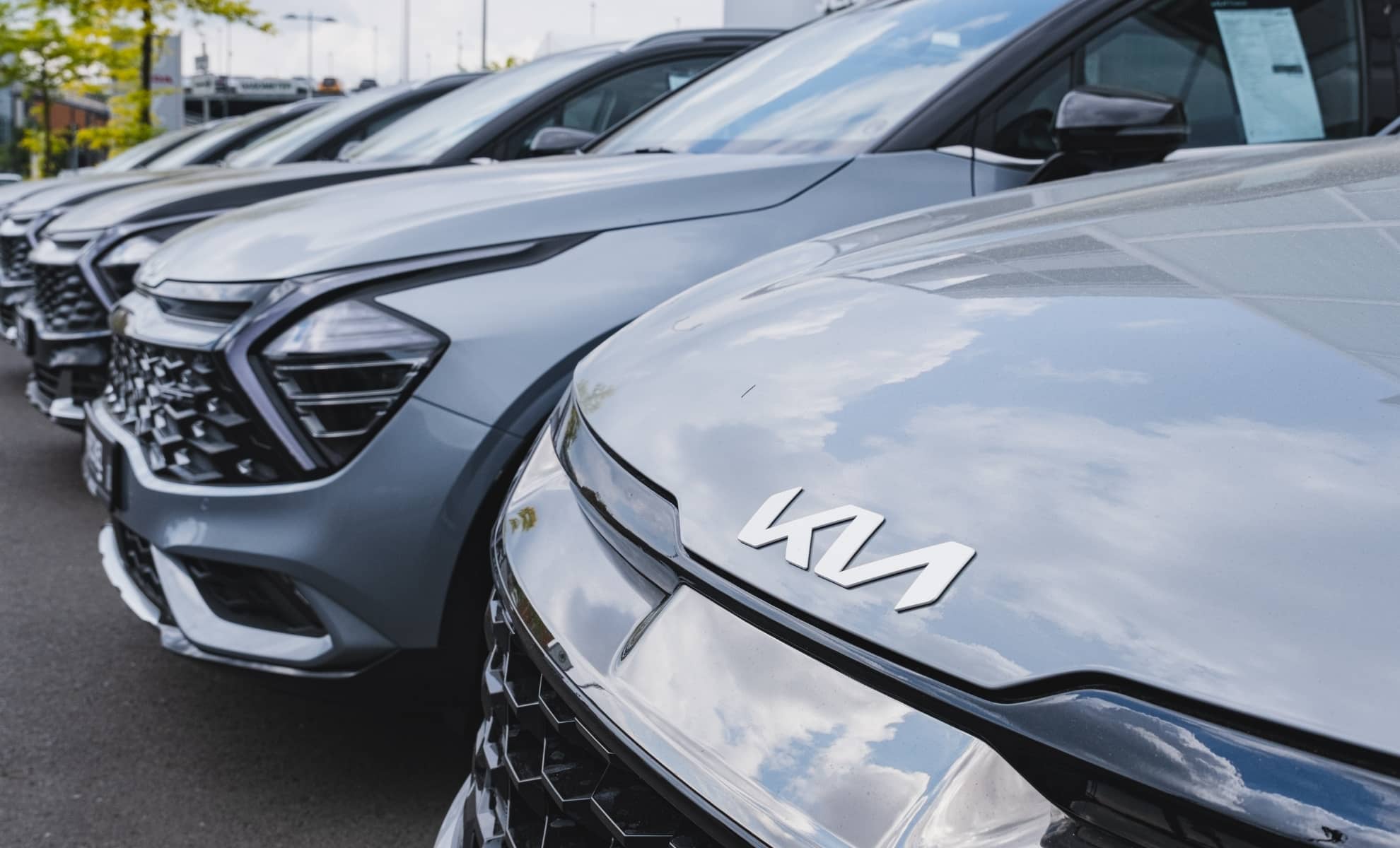 A row of KIA cars