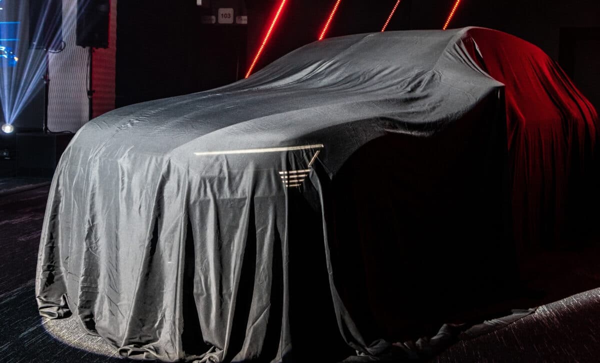 Audi Car under cover in a showroom
