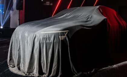 Audi Car under cover in a showroom