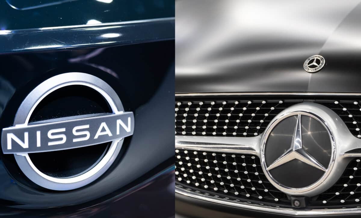 Nissan and Mercedes logos