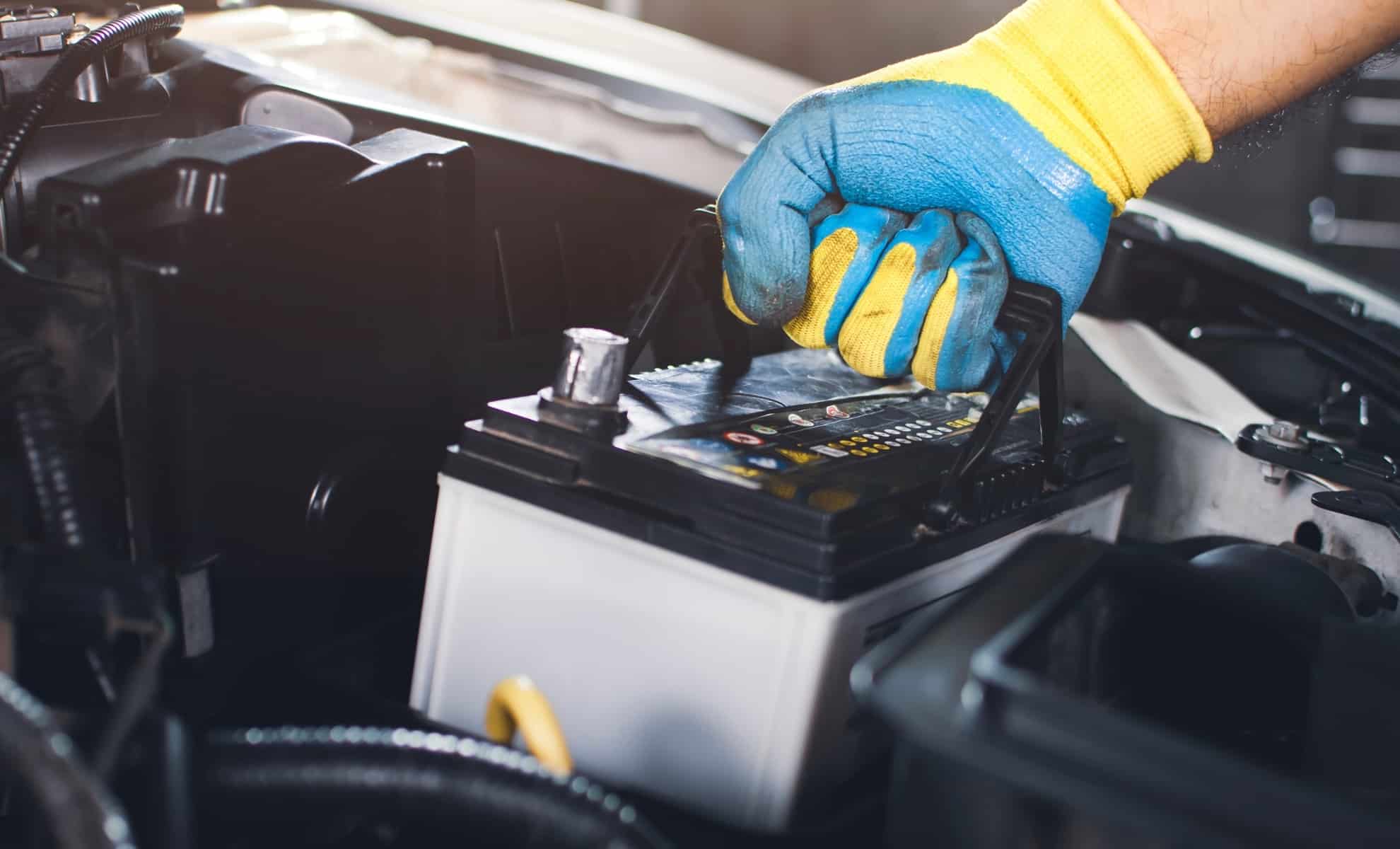 Technician replaced car old battery