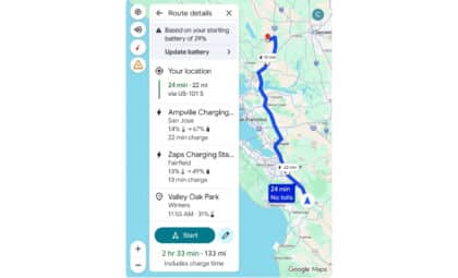 Google Maps Brings EV Route Planning To Android Auto Across 15 Brands Google Maps 420x255 